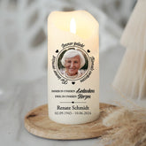 Immer geliebt - LED Trauerkerze mit Foto und Datum in Erinnerung an Verstorbene